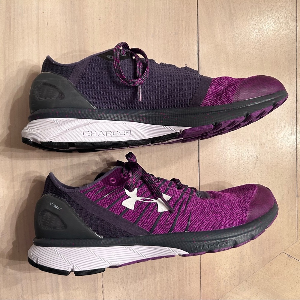 Under Armour Women's Bandit 2 Charged Purple and Black Sneakers size 9.5 - Picture 2 of 12